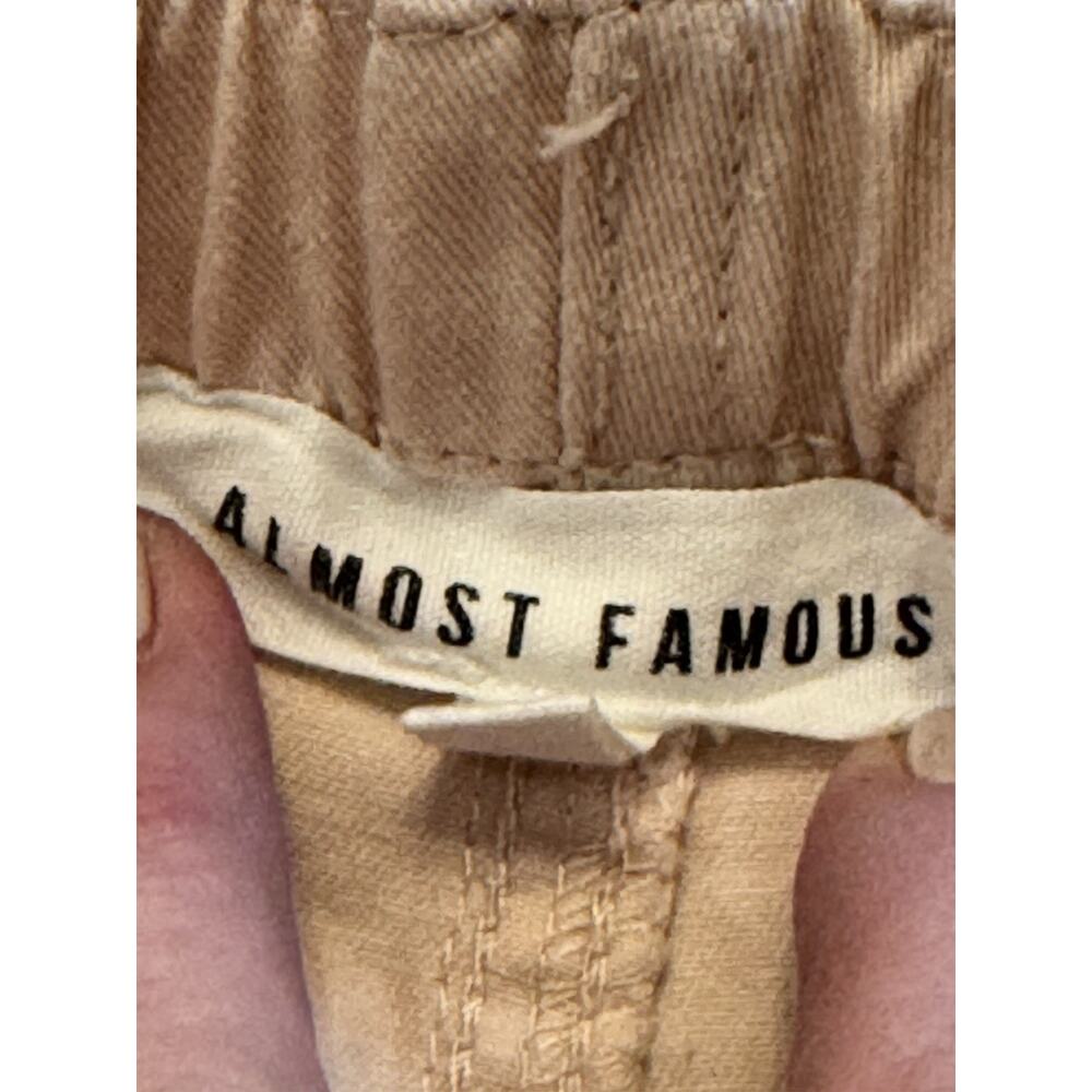 Almost Famous Wide Leg Pink Cargo Pants Elastic Waist Drawstring Bottoms Sz XL - Picture 8 of 8